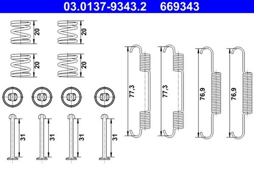 Handbrake shoes accessory kit - shoes,