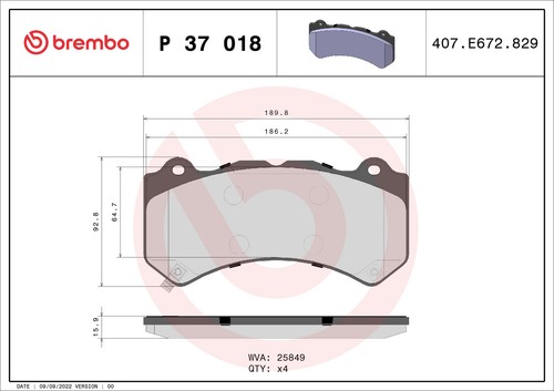 Brake pad set disc - disc,