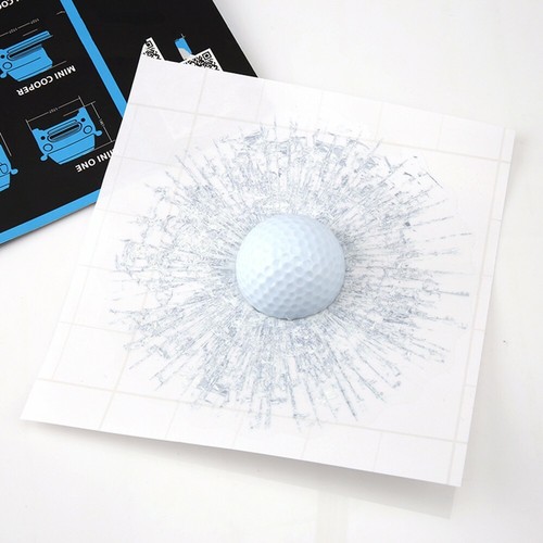 Car suv golf ball hit - 3d, glass